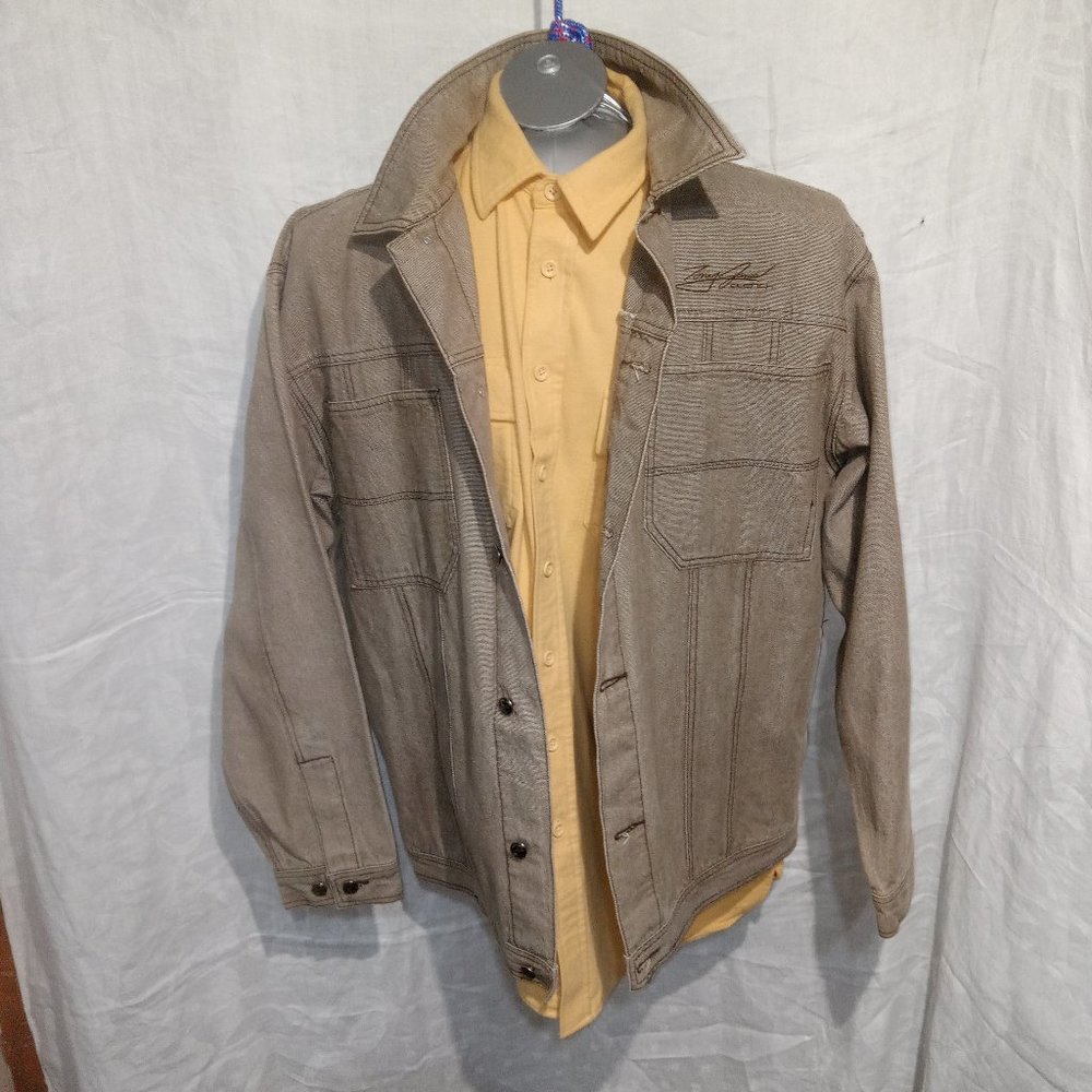 Vintage Clench "Tony Jones" retro Tan Denim Jean Jacket Size XL